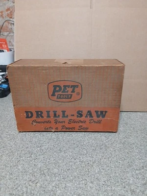 Vintage Drill Saw 1950s Pet Tools Attachment For Electric Drill W/ Box