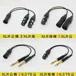 音源轉接線 XLR 公轉母 6.3 TS Y線 一分二 一對二 一轉二