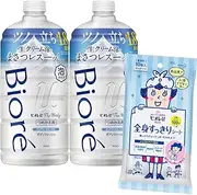 The Body Foam Type Pure Savon Scent, Refill, 26.9 fl oz (780 ml) x 2 + Biore U Full Body Clean Sheets, 10 Sheets, Body Soap, Pure Savon Scent