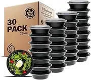 Freshware Meal Prep Bowl Containers [30 Pack] Plastic Bowls with Lids for Soup and Salad, Food Storage Bento Box, BPA Free, Stackable, Lunch Boxes, Microwave/Dishwasher/Freezer Safe (28 oz)