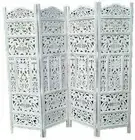 ANTIQUE FURNITURE INDIEN HANDCRAFT WOODEN PARTITION SCREEN ROOM DIVIDER 4 PANELS