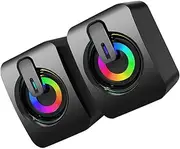 OSALADI 1Pair Wired Gaming Speakers with Subwoofer USB Powered Desktop Loudspeakers for Laptop Aux Input Portable Sound for Home Office and