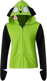 [Saniplaycos] Zim Cosplay Hoodie Costume Invader Gir Jacket Coat Men's Casual Sweatshirt Hooded Zip Up Pullovers