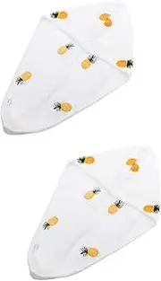 Baluue 2pcs Bath Towel for Women Double-Layer Hair Turban Fast Drying Comfortable Hair Wrap for Girls