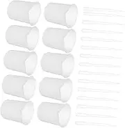 EXAOMBLE Set of Crystal Glue Tools 100ml Non-Stick Silicone Measuring Cups Pipettes for DIY Resin Crafts