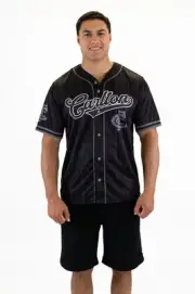 Carlton Blues 2025 AFL Mens Blackout Baseball Shirt Sizes S-7XL BNWT