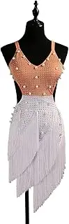 [JRUIA] Latin Dance Competition Dress Women's Fringe Cha Cha Performance Costume Ballroom Dresses Rhinestone Skirt for Samba