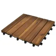 Decking Tiles Vertical Pattern 30 x 30 cm Acacia Set of 20