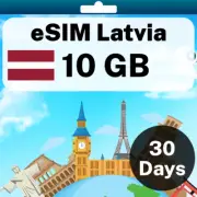 eSIM Latvia - 10 GB - 30 Days - Travel eSIM | QR code activation