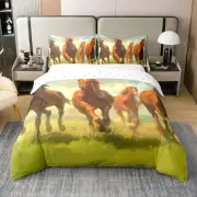 Bedding Set King Size Kids Galloping Horse Comforter Cover Set for Boys Teens