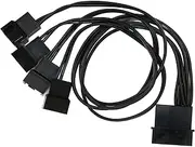 Denash Fan Splitter, Black Appearance PWM Fan Splitter for Desktop Computer, Denashtmi5dq82hs