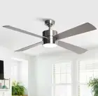 Parrot Uncle BBCPS1268-A4 Bucholz 52" 4-Blade LED Chrome Ceiling Fan w Light NEW