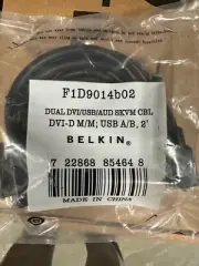 BELKIN KVM Cable Set Secure DVI/USB/AUDIO to DVI/USB TYPE B/AUDIO F1D9014b02 NEW