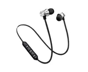 Bluetooth Earphone with Mic Noise Reduction Stereo Surround HD compatible Music Game Call Neck Mounted Sports In Ear Earphone ic Headset - Silver