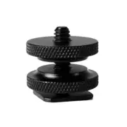 1/4inch Double Nut Tripod Mount Screw to Flash Camera Hot Shoe Equipment