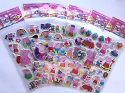 6 sheets Peppa Pig birthday party stickers favours bag fillers