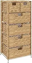Storage Unit with 6 Baskets 47x37x100 cm Water Hyacinth Storage Furniture