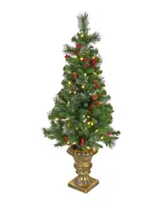 National Tree Company 4ft Crestwood Spruce Entrance Tree with Warm White LED Lights