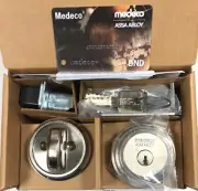 Medeco Maxum Residential Single Cylinder Deadbolt,Satin Nickel.2-Keys W/Card