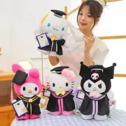 Sanrio Anime Plush 35cm Cinnamoroll Kuromi My Melody Graduation Doll Toys Gift