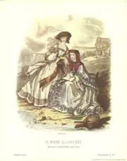 ARTIST UNKNOWN La Mode Illustree No 222 17.75" x 14" Offset Lithograph Vintage V
