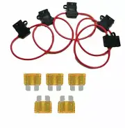 18 Gauge ATC ATO In-Line Fuse Holder Wire 12V Blade Waterproof 5 Pack 15 Amp