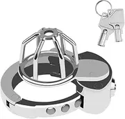 Hollow Metal Chastity Cage Chastity Lock for Men Anti-Erection Bondage Training Adjustable Cock Ring Penis Cage Beginner Cage Adult Sex Toy