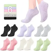 [Grovigor] Pilates Yoga Grip Socks Women Non Slip Grips Socks Anti-slip Pilates Sock with Grips Non Slip Grippy Sock for Yoga Barre Lagree Pregnancy Zumba Hospital