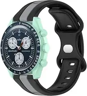 [iPartsonline] Replacement Strap Compatible for Omega X Swatch Silicone Rubber Watch Band Sport Wristband Women Men