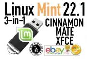 2025 3-in-1 Linux Mint 22.1 CINNAMON MATE XFCE Bootable Live USB Flash Drive
