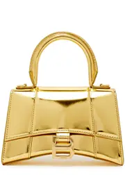 Balenciaga Hourglass XS Metallic Leather top Handle bag - Gold ONE SIZE
