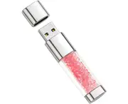 USB Flash Drive 32GB, Cute Pink Crystal Thumb Drive Novelty Pen Drive Memory Stick