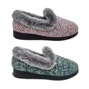 Panda Emille Boucle Ladies Slippers Slip On Warm Soft Top Fur Trim Flat Sole