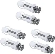 6PCS Toilet Seat Fittings and Fixtures, Toilet Lid Screws Top Fixing Hinges Screws Expanding Nylon Nuts Fixing Bolt for WC Seat Replacement Parts