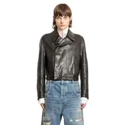 [ANN DEMEULEMEESTER] Albin Jacket in Vintage Lux Grained Leather Black