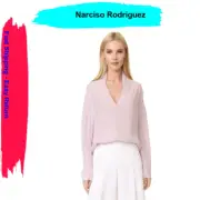 Narciso Rodriguez V-Neck Blouse Top Italian Size 44 - Pale Orchid (473005 V46).