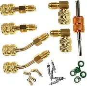 LIFKOME 1Set Air Conditioning Refrigeration Adapter Kit with Valve Core Remover Conversion Tool Mini Split Systems and Various Refrigeration Models