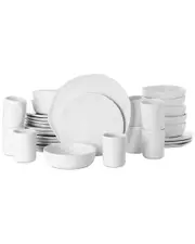 Stone Lain by Mercer Project Hekonda 32pc Stoneware Debossed Dinnerware Set