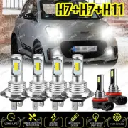 For Smart Fortwo 2008-2015 6000K LED Headlight High Low Beam + Fog Light Bulbs (for: Smart)