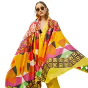 ANYYOU 100% Mulberry Silk Butter Yellow Long Scarf Luxury Brand Women Beach Shawl Wear Swimwear Pashimina Face Shield Foulard