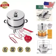 Lightweight 7 Quart Steam Canner with Cool-Touch Handles & Temperature Indicator