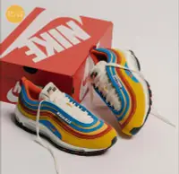 在飛比找Yahoo!奇摩拍賣優惠-Nike Air Max 97 SE 橘藍紅 麂皮 俱樂部 