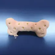 Plush Bone Dog Toy Pup Cute Pink Bone Chew Toy Squeak Play Fun Fetch Gift New