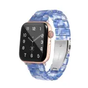 Catzon Apple Watch Resin Transparent Fashion Strap for iWatch SE 7 6 5 4 3 2 1-Dark Blue