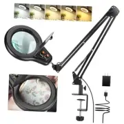 10X Large Magnifying Glass with Light and Clamp, Mechanical Knob Stepless