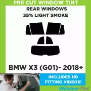 Pre Cut Window Tint for BMW X3 (G01) 2018-24 - 35% Light Rear Tint Kit Tint