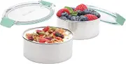 Smash Stainless Steel Snack Pot, Sage, 200 ml Capacity (Pack of 2)