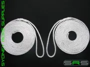 2 X 8MTR X 12MM PE SILVER ROPE MOORING DOCK LINES, UV TREATED FREE DELIVERY