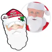 White Santa Beard & Mustache Costume Prop - Adhesive Santa Facial Hair Kit