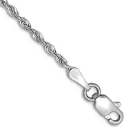 [JewelryWeb] 14k White Gold 1.84mm Sparkle Cut Quadruple Rope Chain Bracelet 23 Centimeters Link-Bracelet for Women and Men